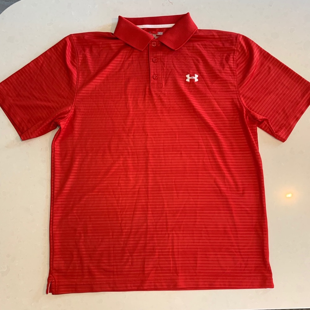 Red Under Armour Golf Shirt